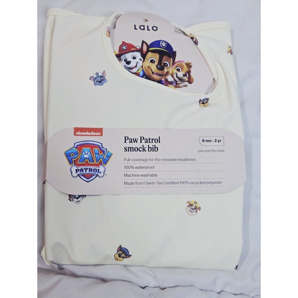 NEW Nickelodeon Lalo Paw Patrol Smock Bibs 6m-2y Waterproof/Machine Wash Dog